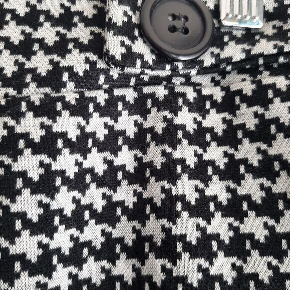 CLEO \ Soft Ponte Knit Pull-On Pencil Skirt Classic Houndstooth Pattern B&W XL - Picture 5 of 11